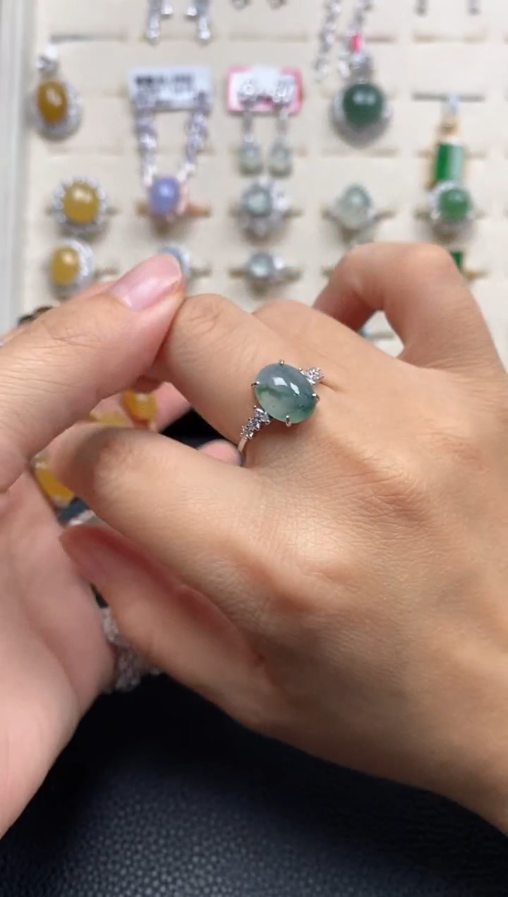 【闪购商品】翡翠戒指银S925镶嵌1111