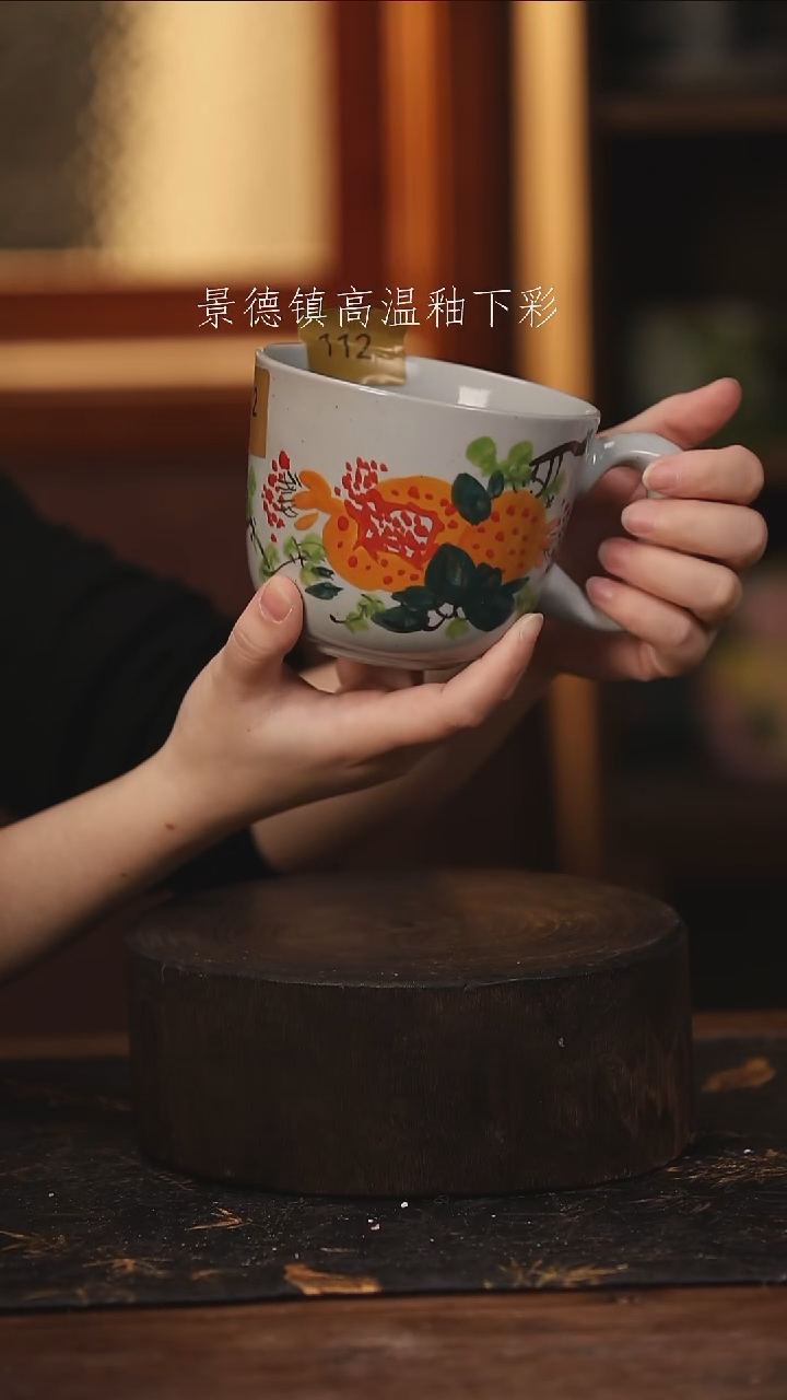 陶瓷景德镇高温釉下手绘陶瓷@L112@