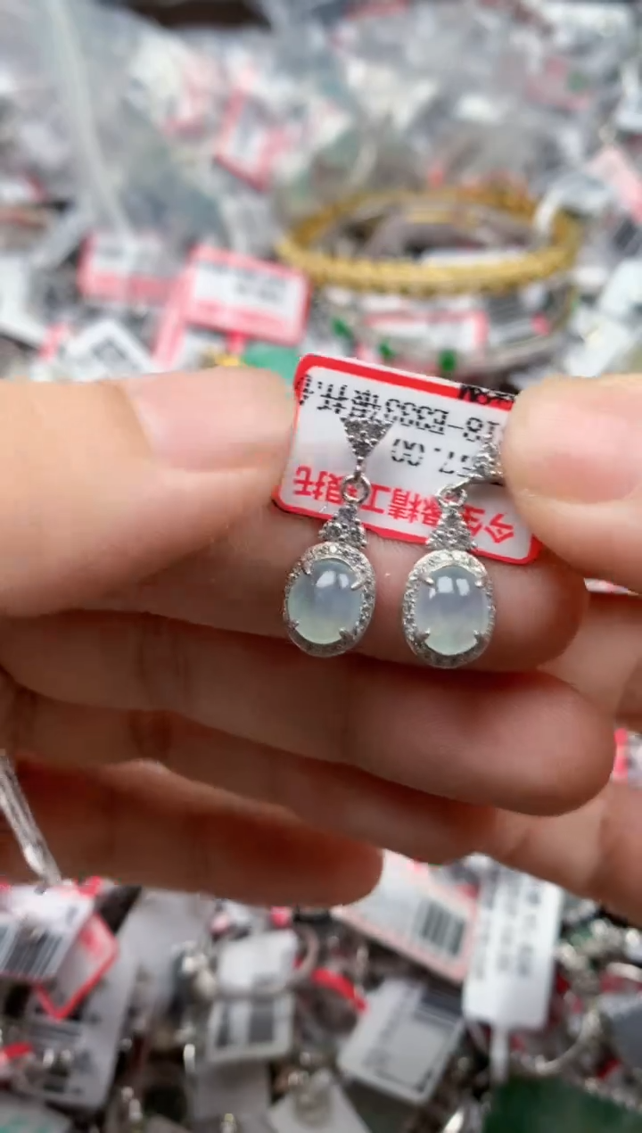 银S925镶嵌戒指翡翠天然A货缅甸翡翠