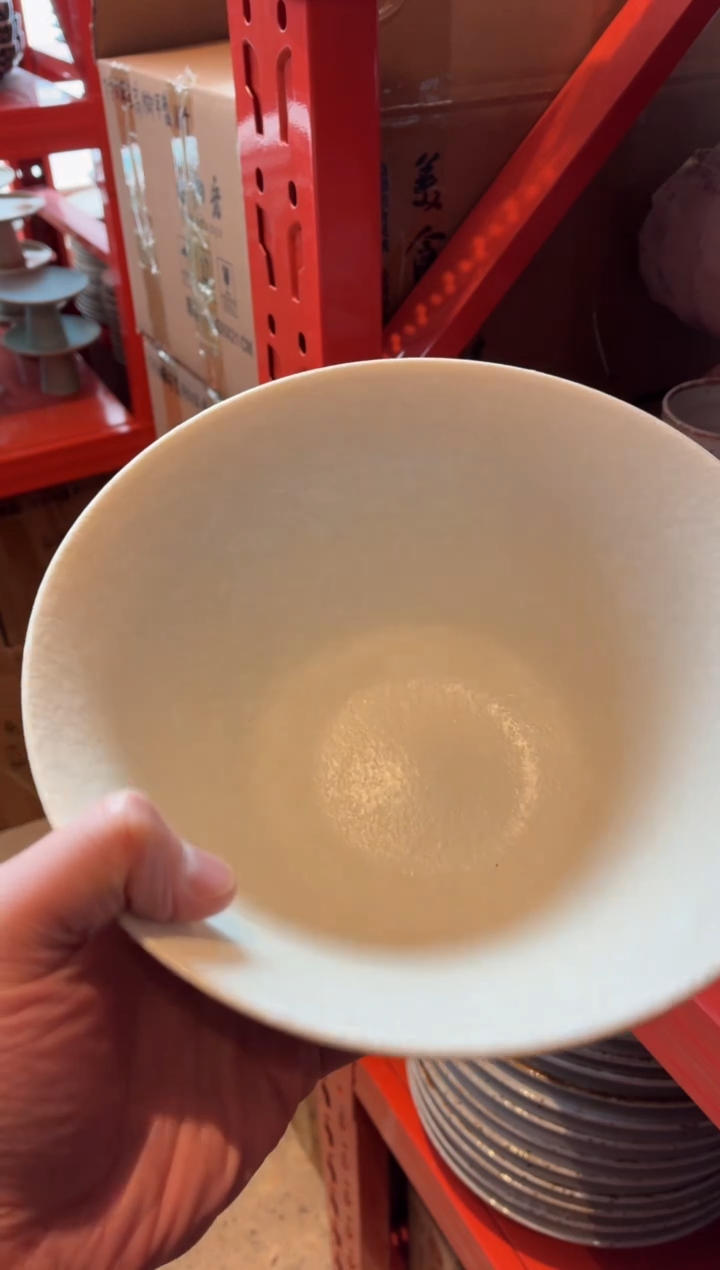 瓷片?***?398微瑕奶白斗笠面碗1个