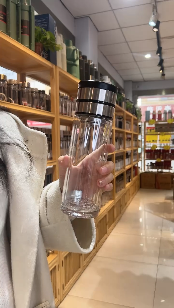 【闪购商品】双层高档400ml高硼硅茶杯1663