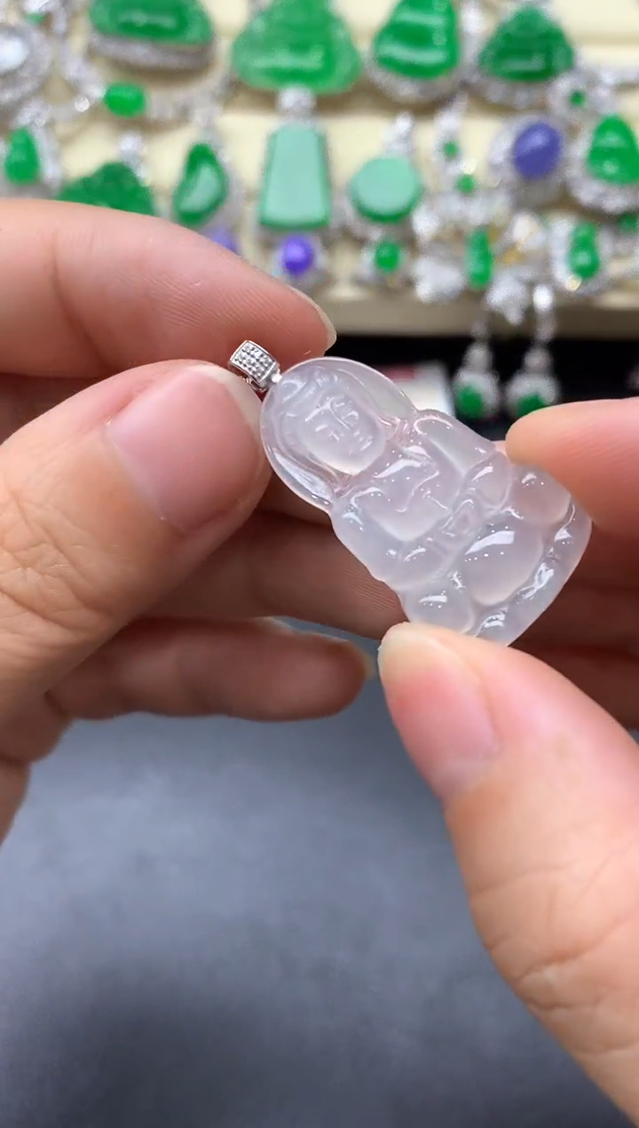 颈饰18K金镶嵌翡翠240-中国好珍宝