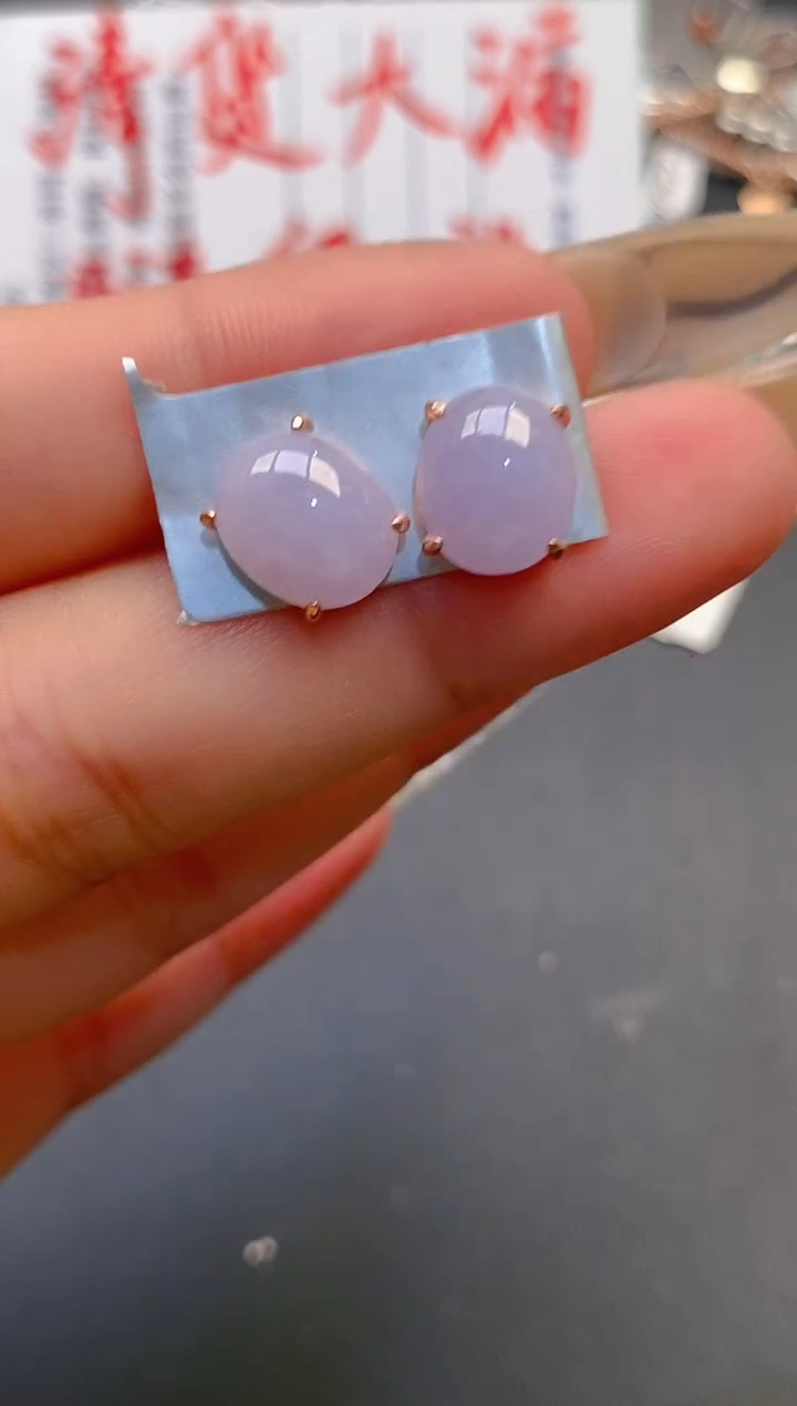 【闪购商品】翡翠耳饰银S925镶嵌天然A货翡翠1