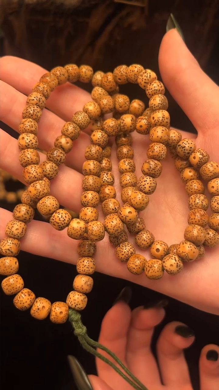 吊坠星月菩提精工级黄皮陈籽桶珠长串