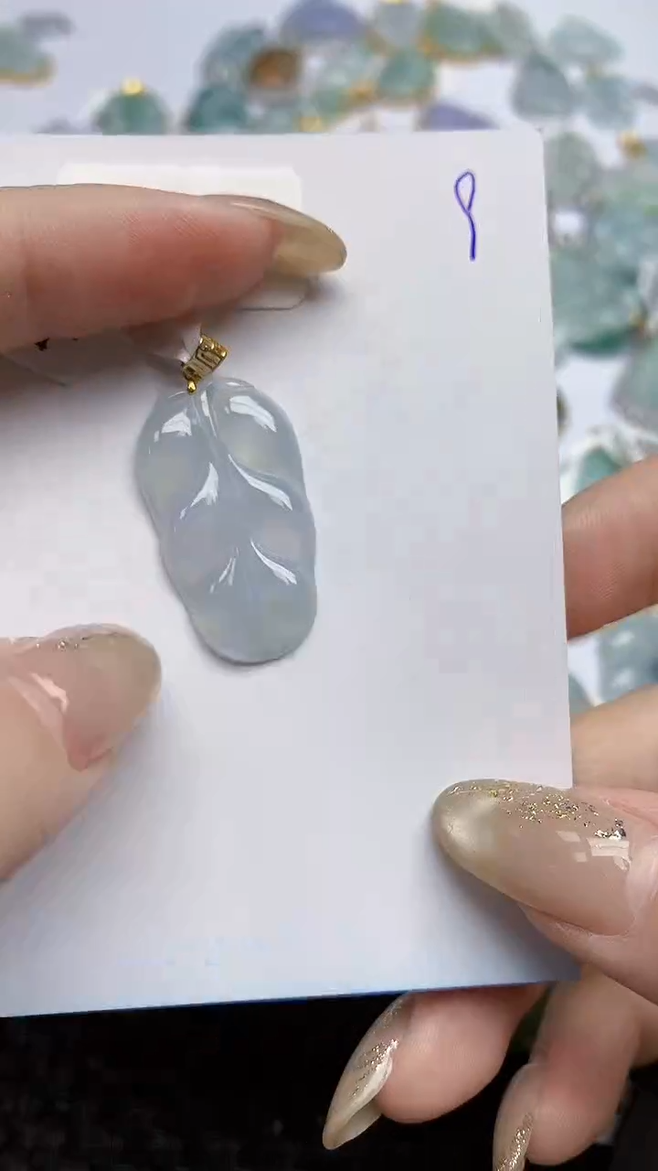 【闪购商品】翡翠颈饰18K金镶嵌天然A货翡翠 