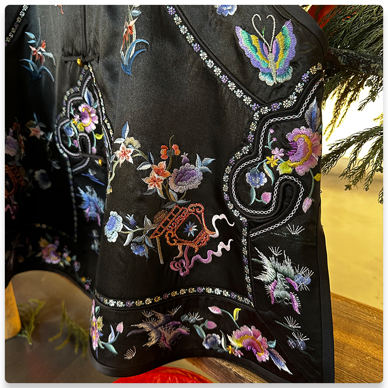 【四季平安】原创国风新中式香云纱手推绣马甲·HS90728