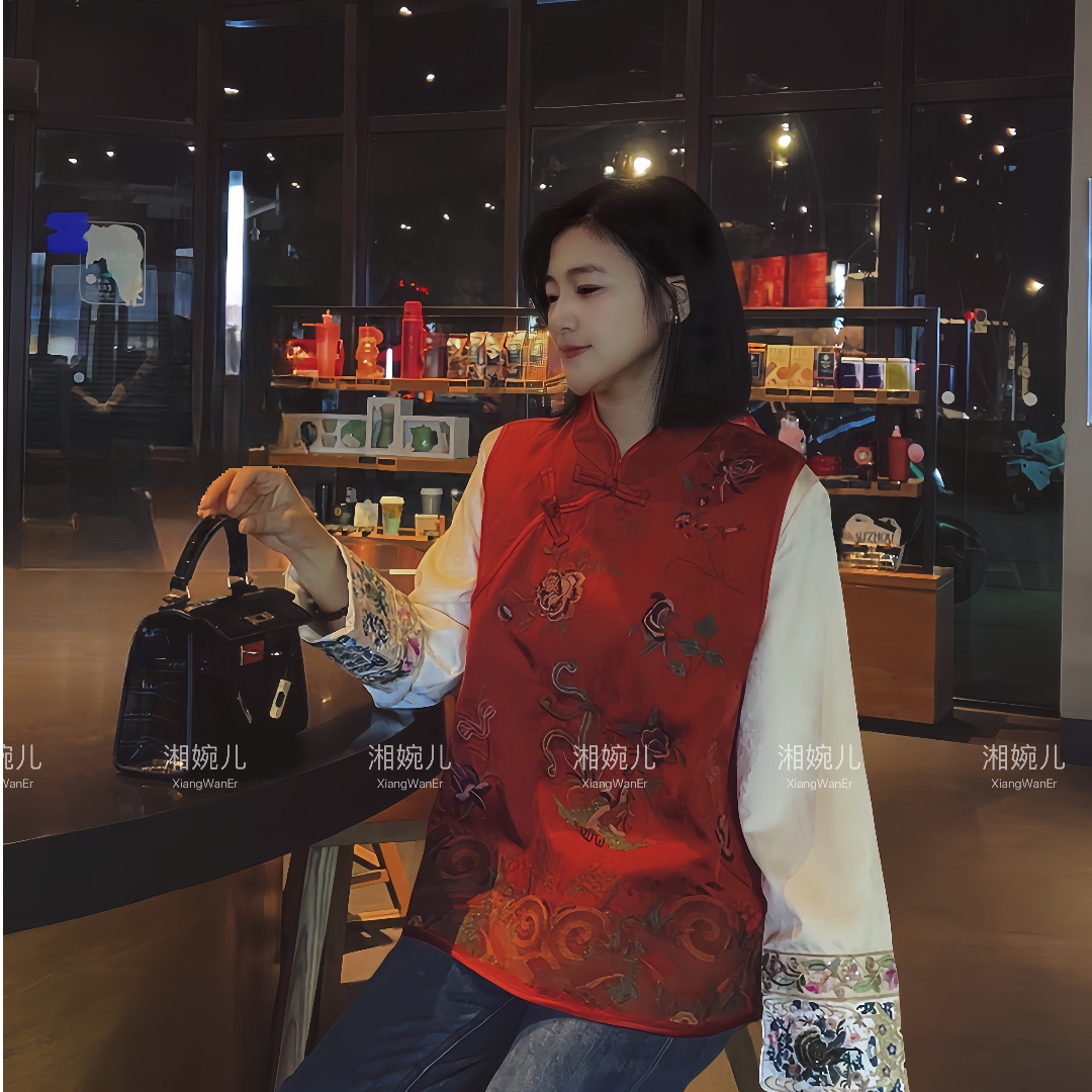 2025春季新款 『祥腾』 新中式国风刺绣简约气质立领百搭马甲上衣女