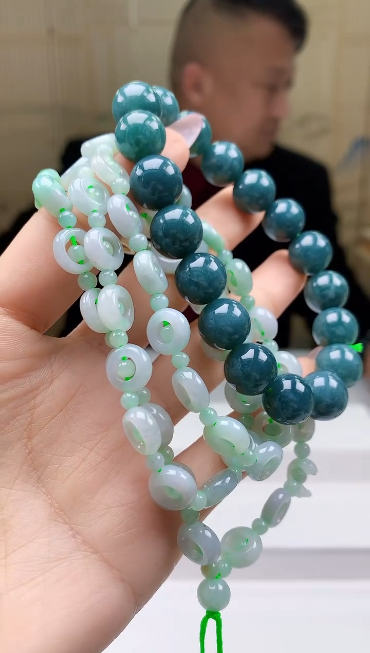 【闪购商品】定制翡翠未镶嵌4969ty-毛货珠链+手串154