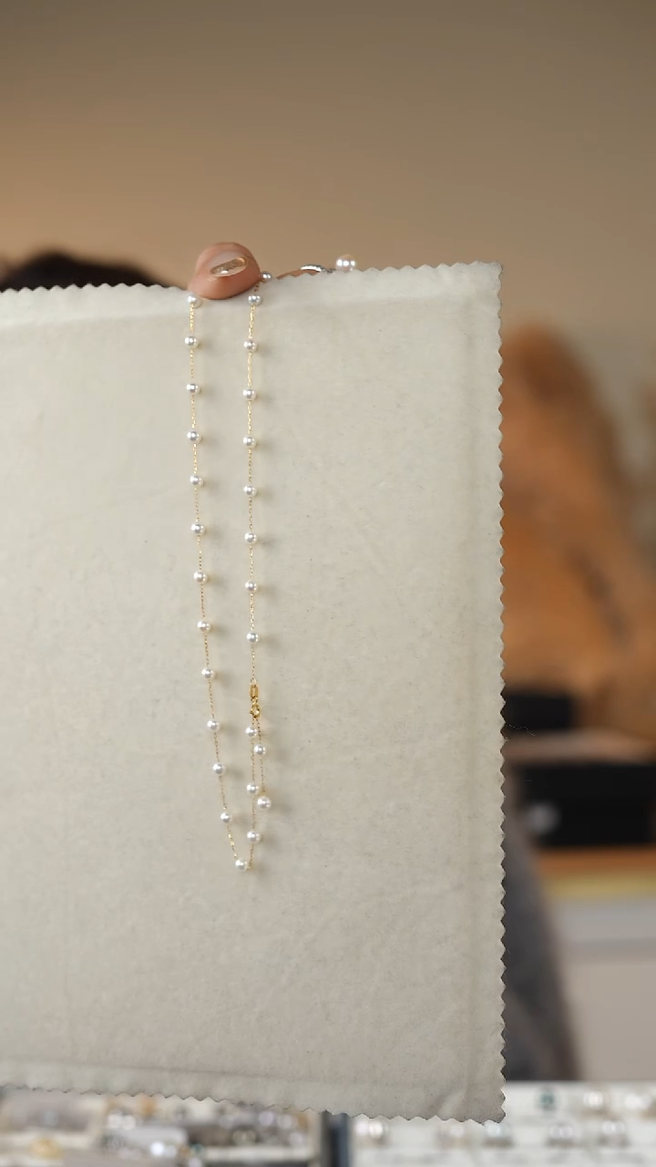 【闪购商品】淡水珍珠颈饰18K金镶嵌1