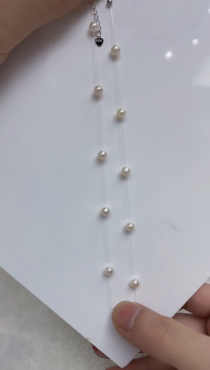 颈饰银S925镶嵌淡水珍珠  
