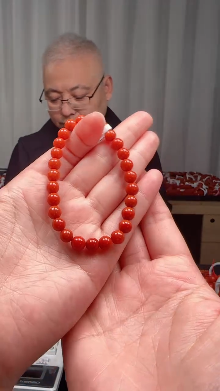 未镶嵌多样性发一件南红玛瑙【高货】锦红6mm保山圆珠单圈 