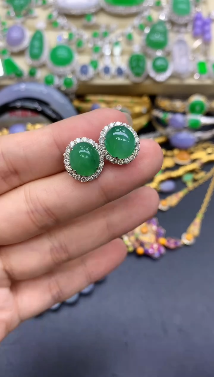 18K金镶嵌翡翠耳饰291-中国好珍宝