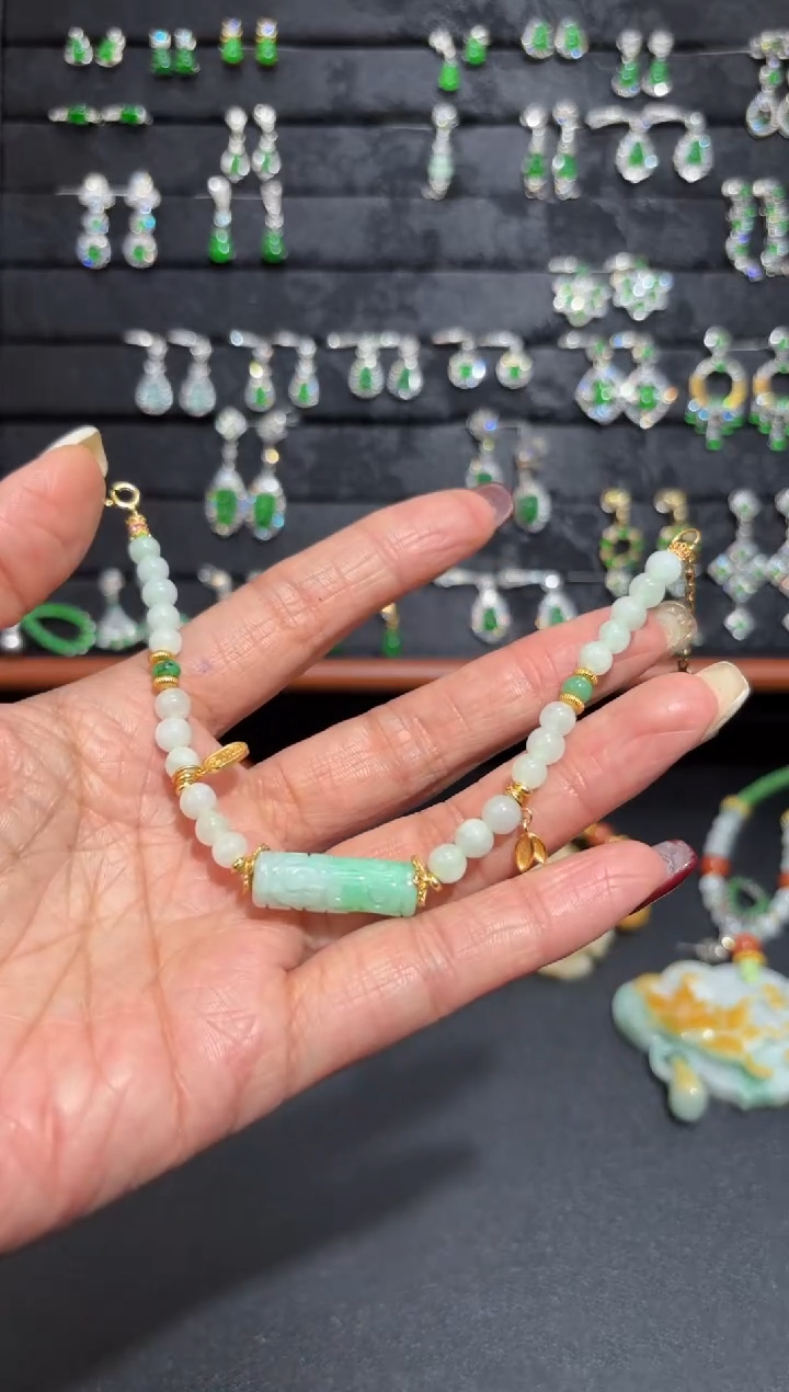 【闪购商品】翡翠颈饰银S925镶嵌珠珠/支持复检/一件