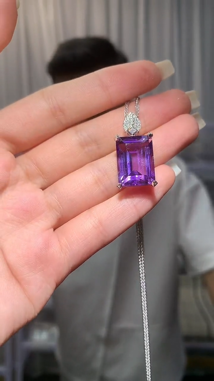颈饰银S925镶嵌紫晶【宝石世家严选】