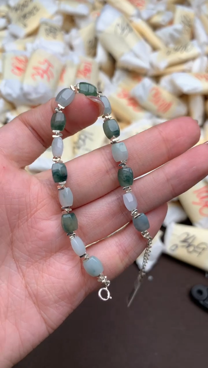 【闪购商品】翡翠手链银S925镶嵌一