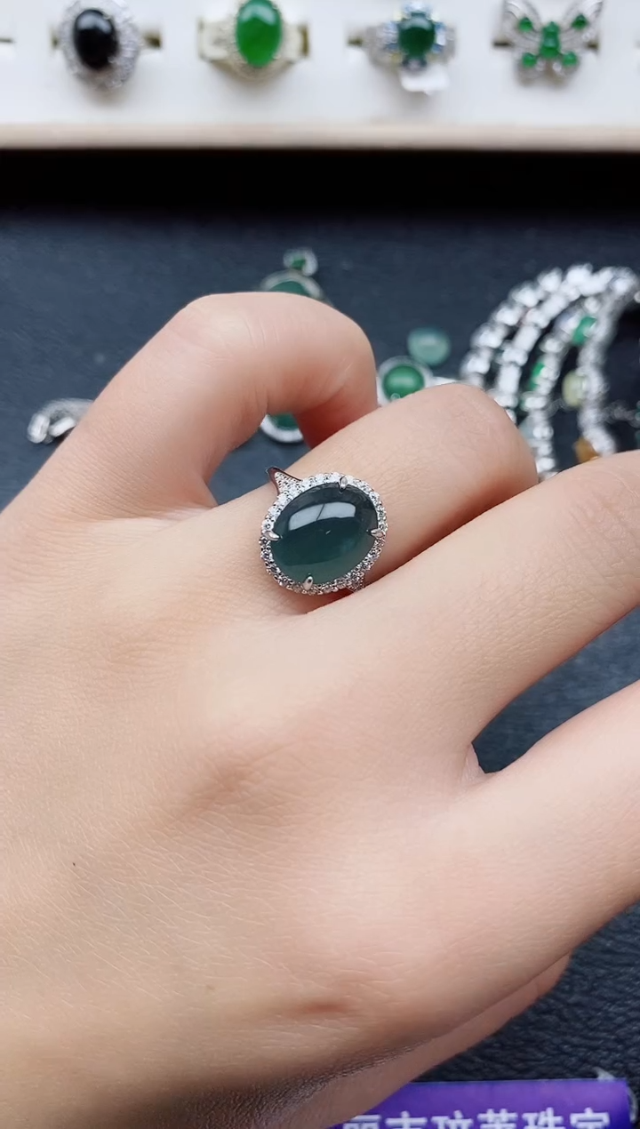 【闪购商品】翡翠戒指银S925镶嵌11111