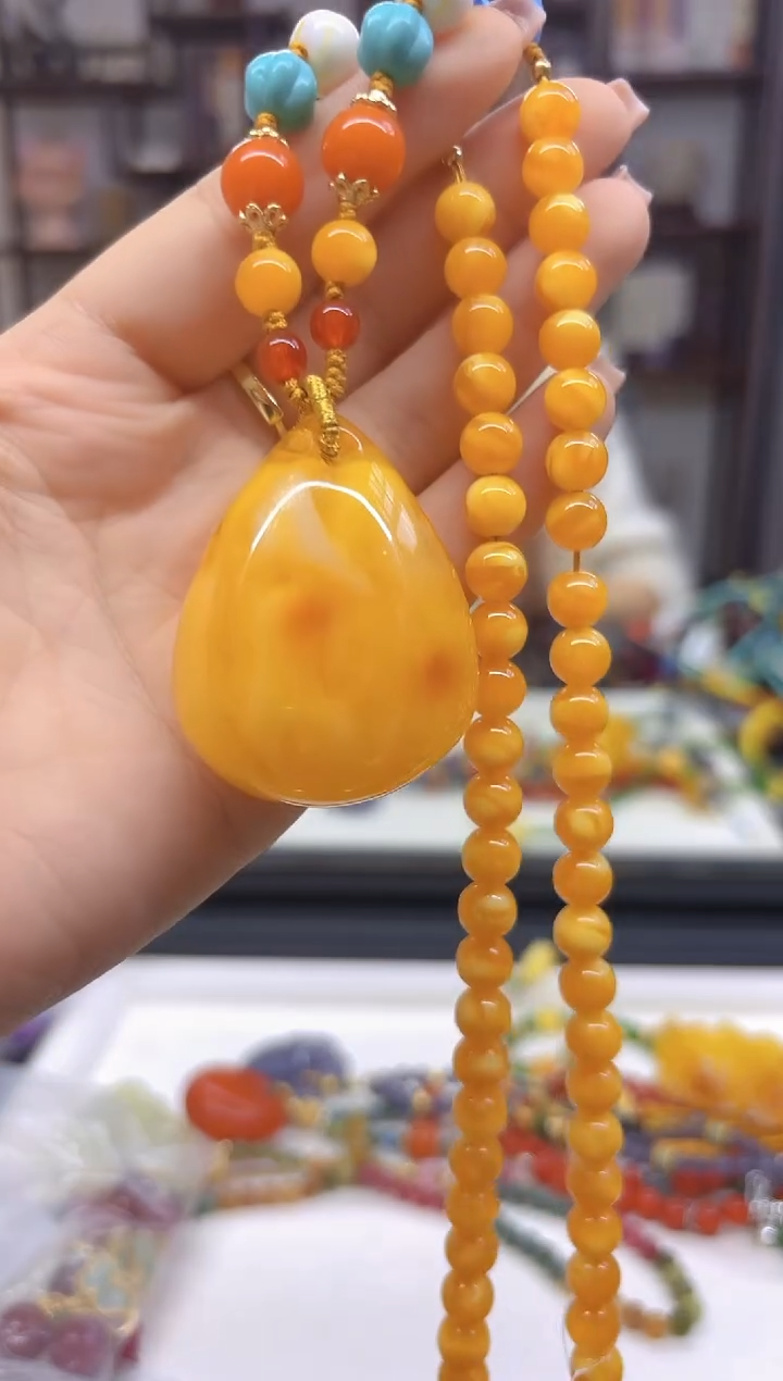 【闪购商品】蜜蜡毛衣链未镶嵌M462