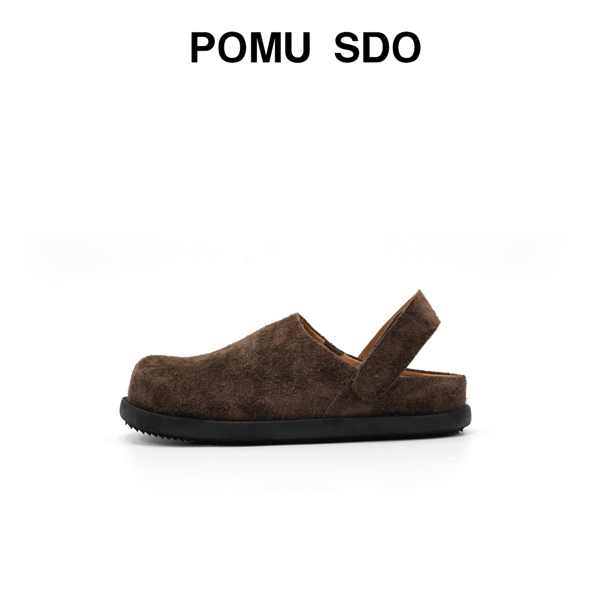 POMU SDO 25年新款圆头包头拖平底男士时尚经典凉鞋平跟厚底夏季