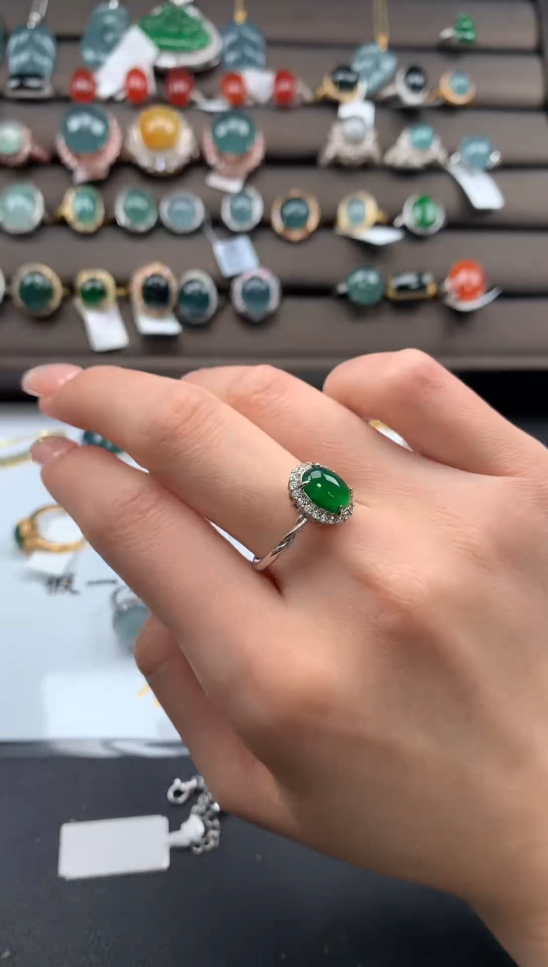 【闪购商品】翡翠戒指银S925镶嵌312312123