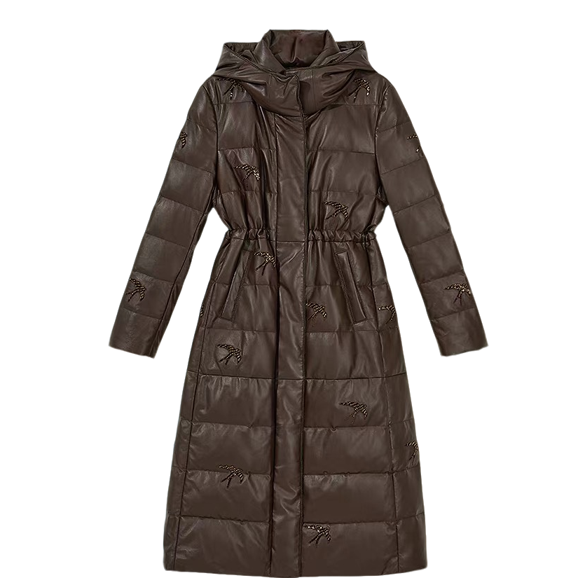 歌家-2025新款冬季新款奢感钉珠绵羊皮羽绒服-4181