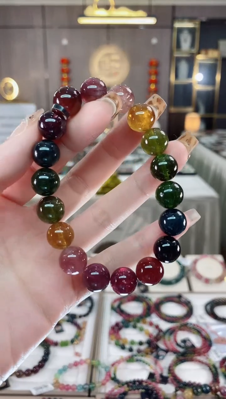 单圈手串10mm+未镶嵌碧玺一物一证dan