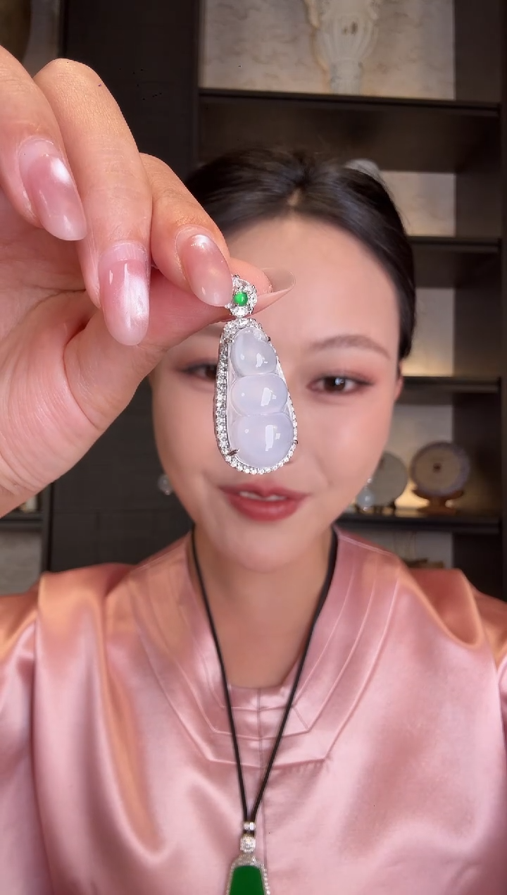 颈饰银S925镶嵌翡翠27