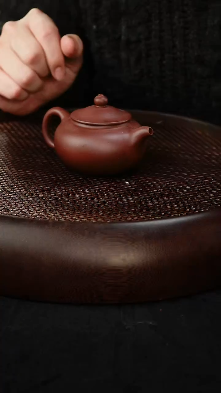 茶壶紫砂扁笑樱  底槽清