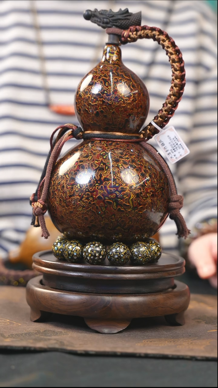 【闪购商品】YJ188漆艺酒葫芦不包手串及旋转底座