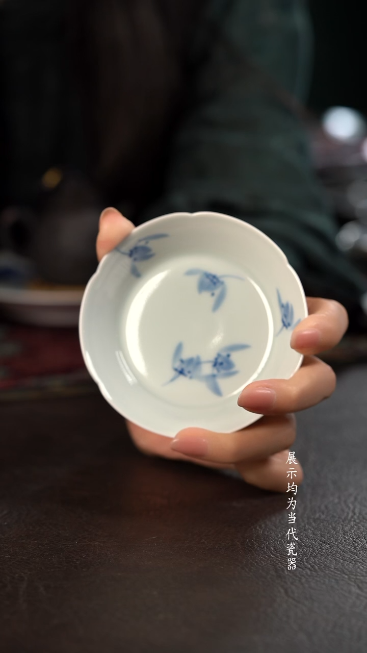 厚力煊兰花头小花口杯垫 随机