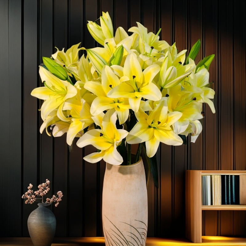 云南木木花卉黄天霸香水中国百合花大花型浓香型大气日常瓶插礼品