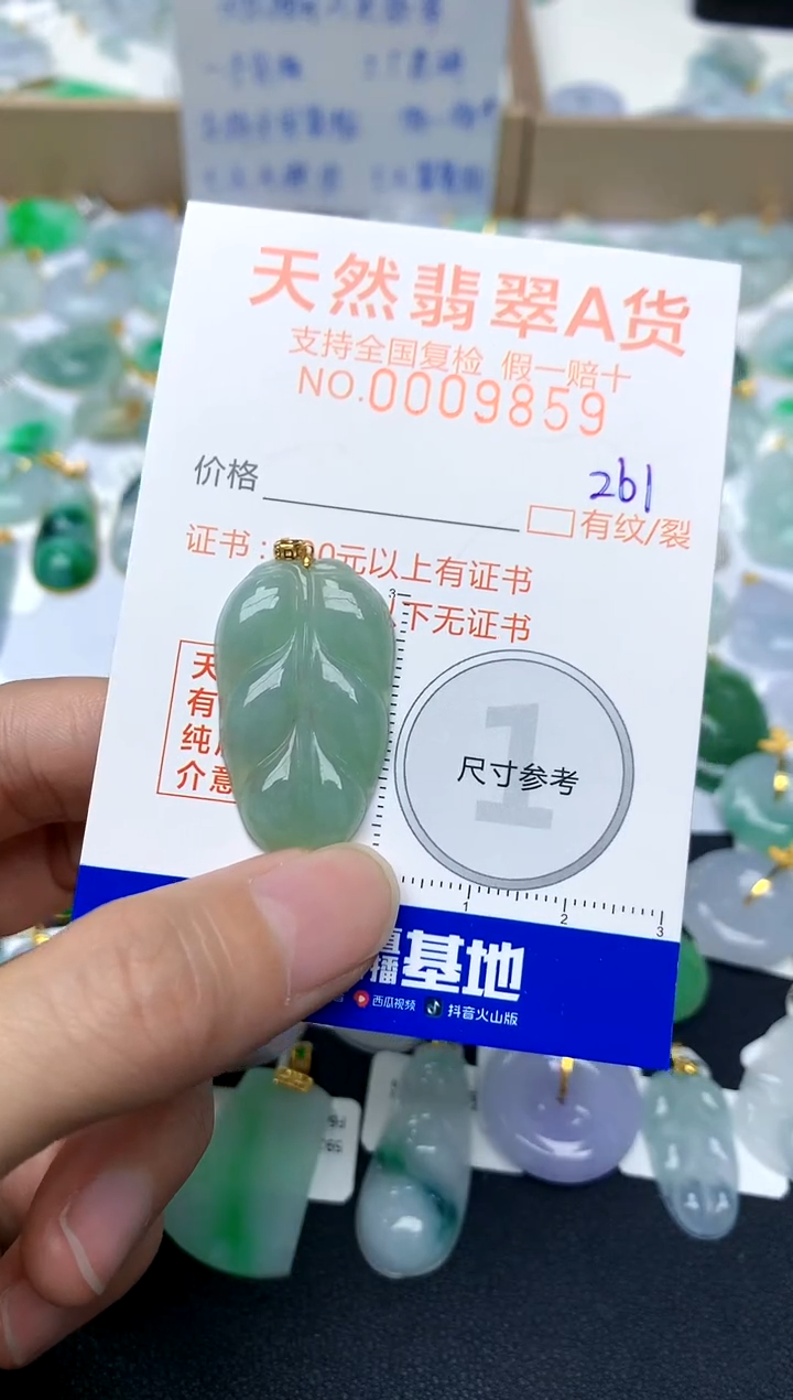【闪购商品】翡翠颈饰18K金镶嵌261天然A货翡翠