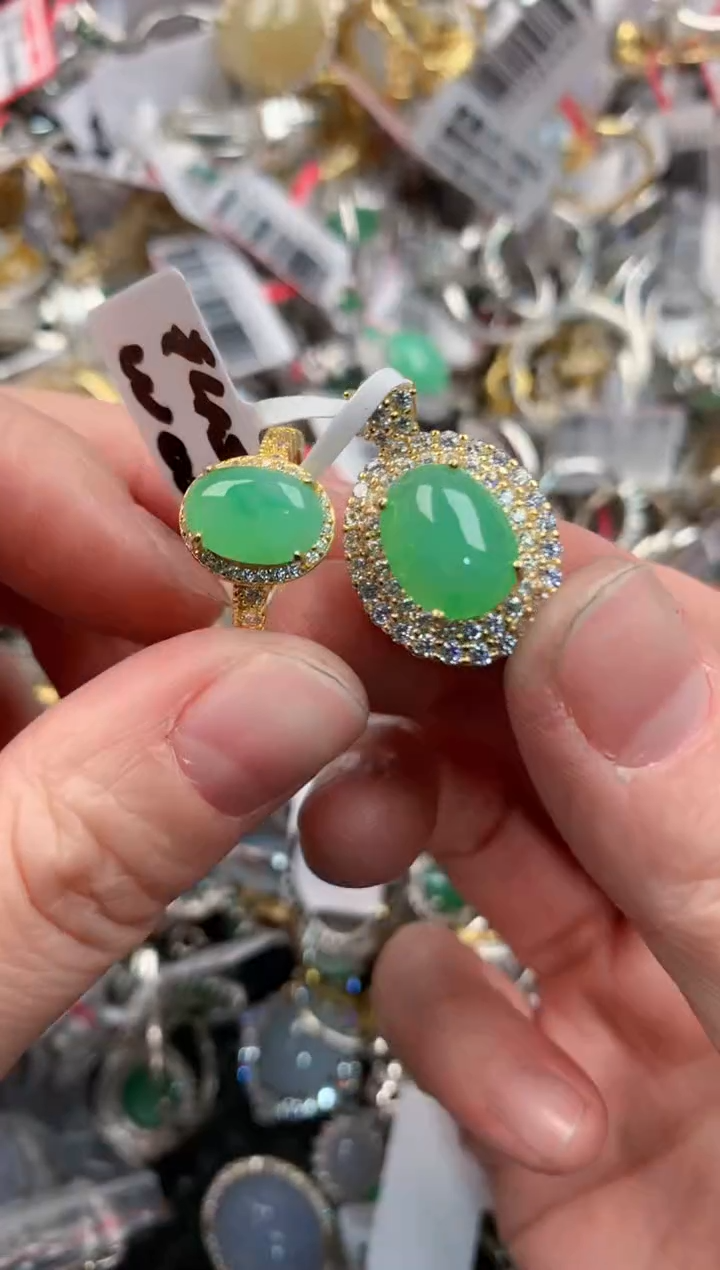 银S925镶嵌戒指翡翠11                     4