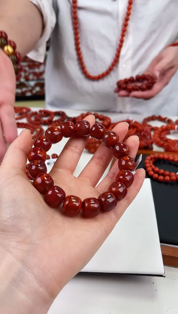 【闪购商品】南红玛瑙瓦西老型手串14+未镶嵌一个/条