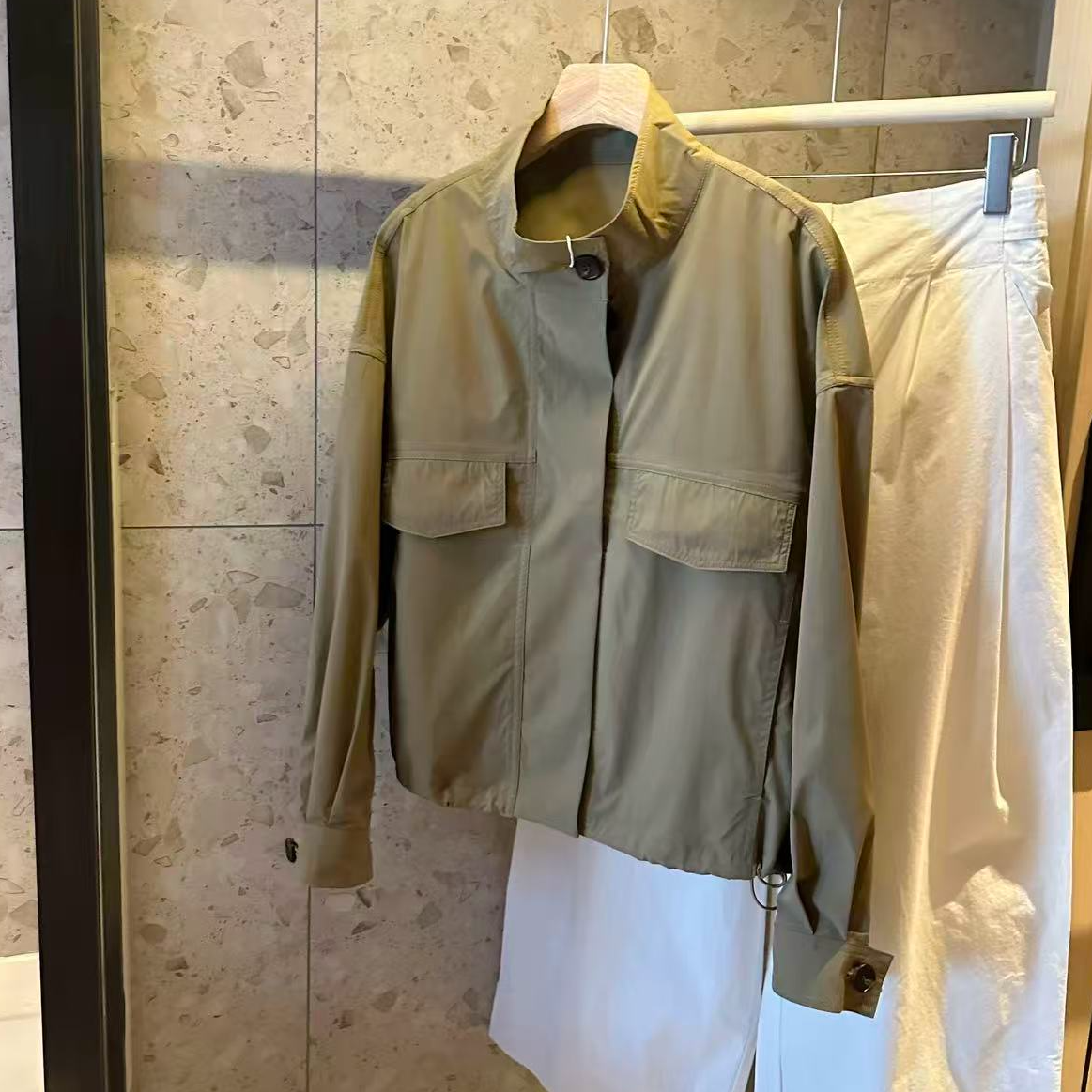 早秋短款宽松休闲夹克工装外套女百搭242