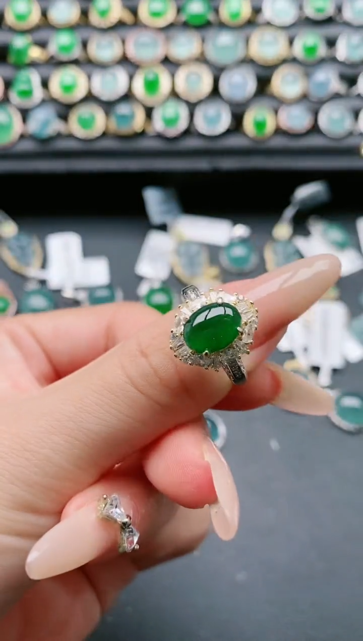 【闪购商品】翡翠戒指银S925镶嵌11111