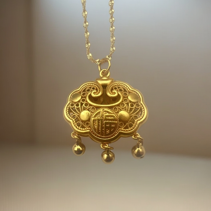 【七七专属】精时尚合金镶嵌平安锁吊坠DZ60958赠合金链