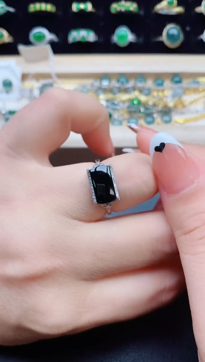 【闪购商品】翡翠银S925镶嵌戒指321321