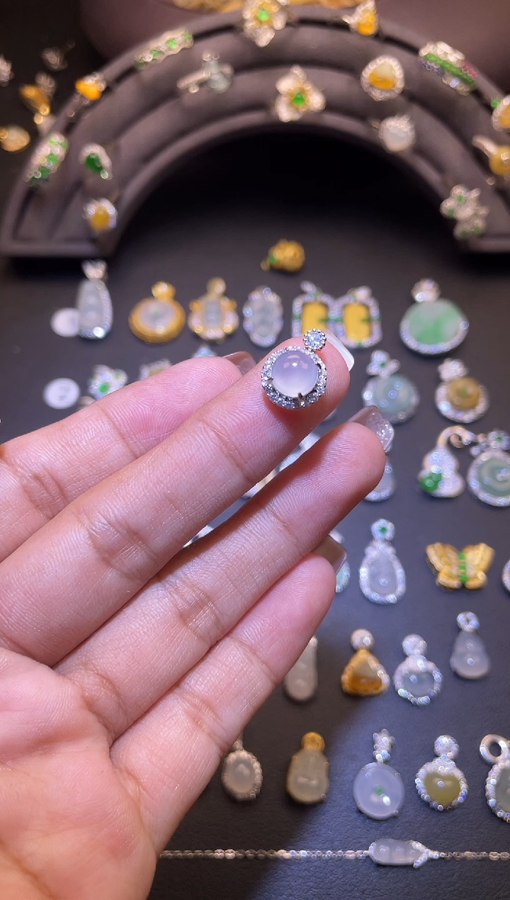 吊坠(不含链)银S925镶嵌翡翠1