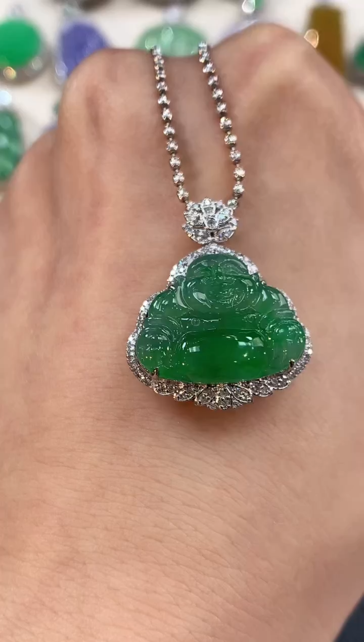 【闪购商品】翡翠吊坠(不含链)18K金镶嵌 c35
