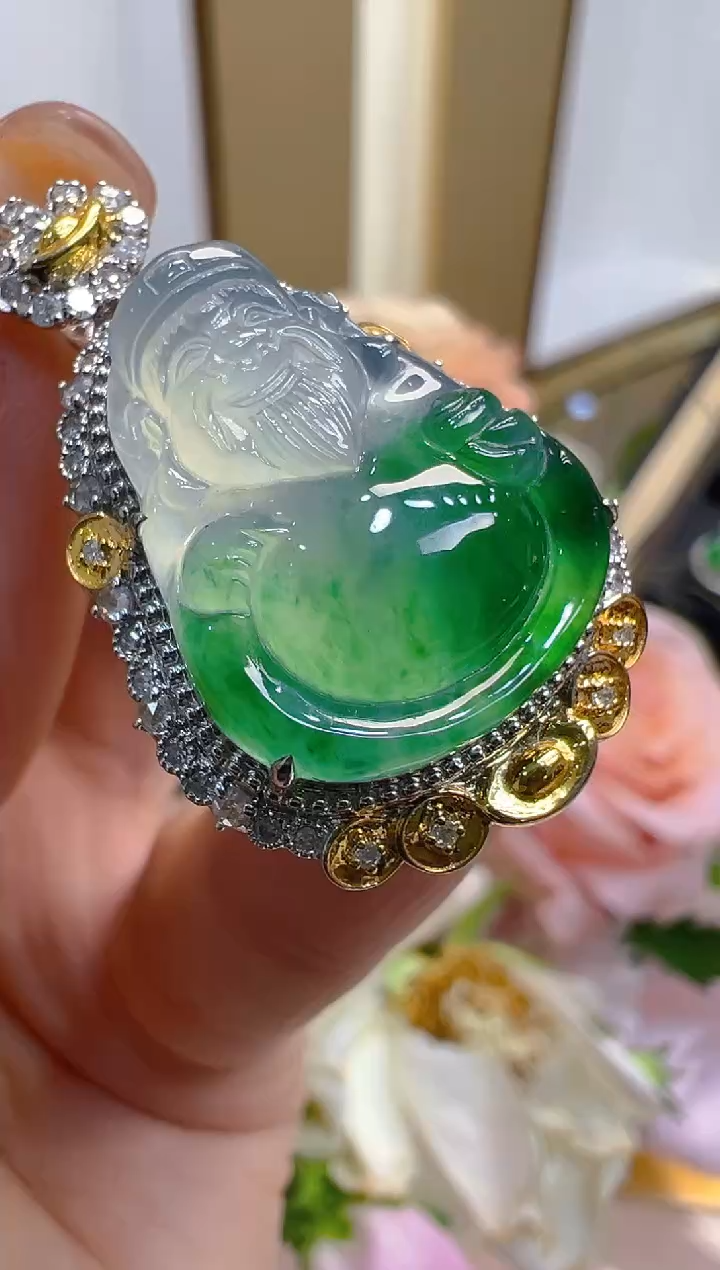 【闪购商品】翡翠吊坠(不含链)18K金镶嵌多样性团购发一件