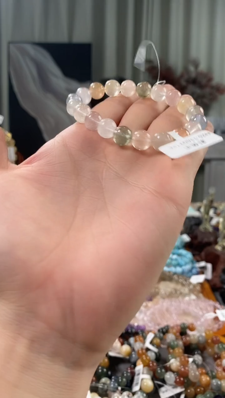 未镶嵌手链水晶彩兔毛