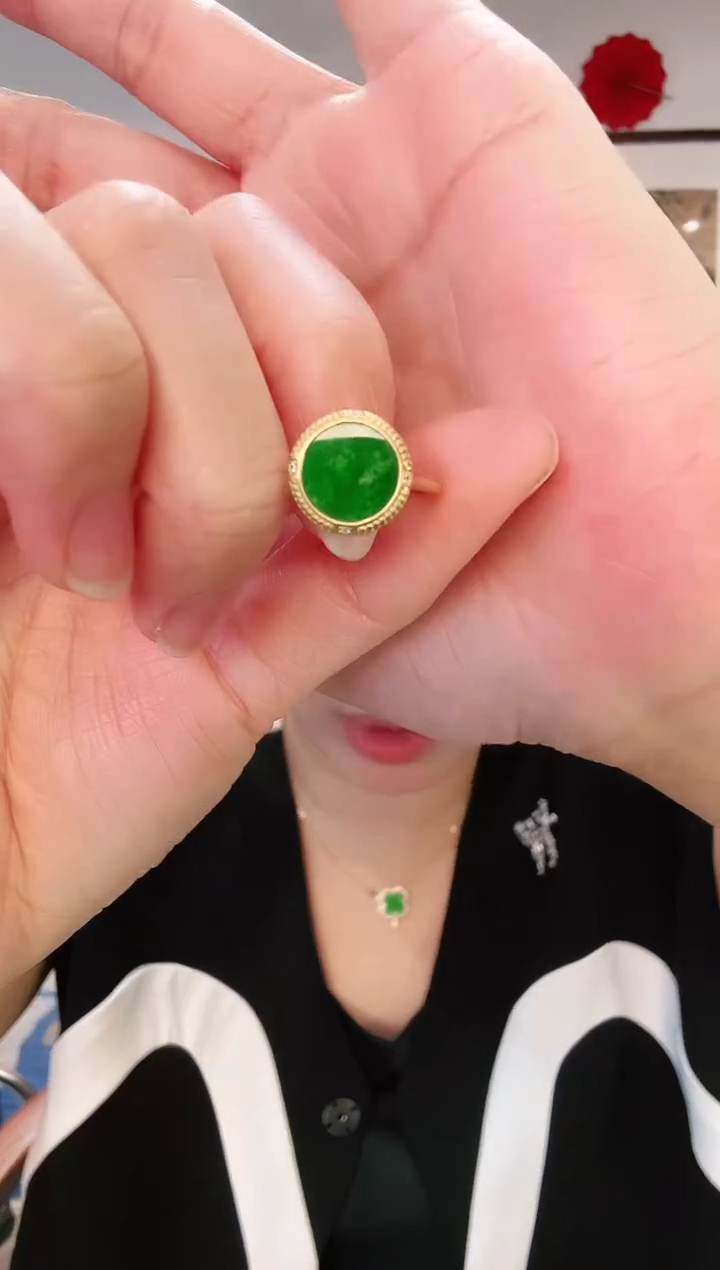 【闪购商品】翡翠戒指银S925镶嵌戒指