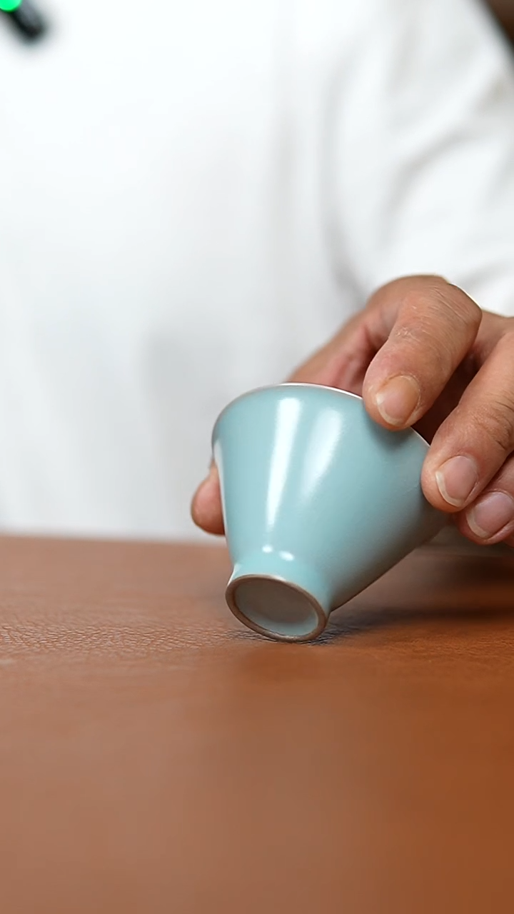 杯仿古宋臻纯手斗笠杯