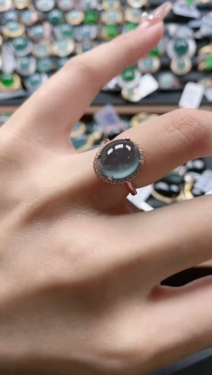 【闪购商品】翡翠戒指银S925镶嵌51511