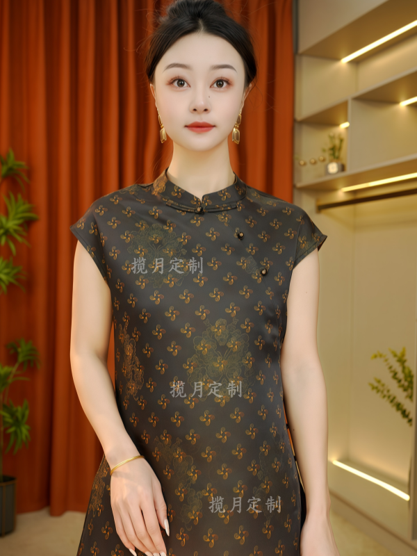 【楠夕】2026早春新款女装T恤气质短袖上衣中国风时尚复古立领