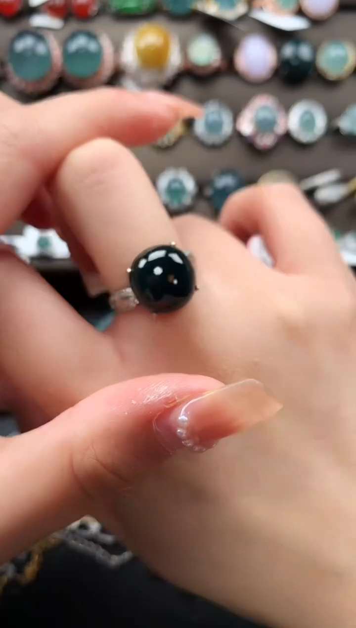 【闪购商品】翡翠戒指银S925镶嵌51241