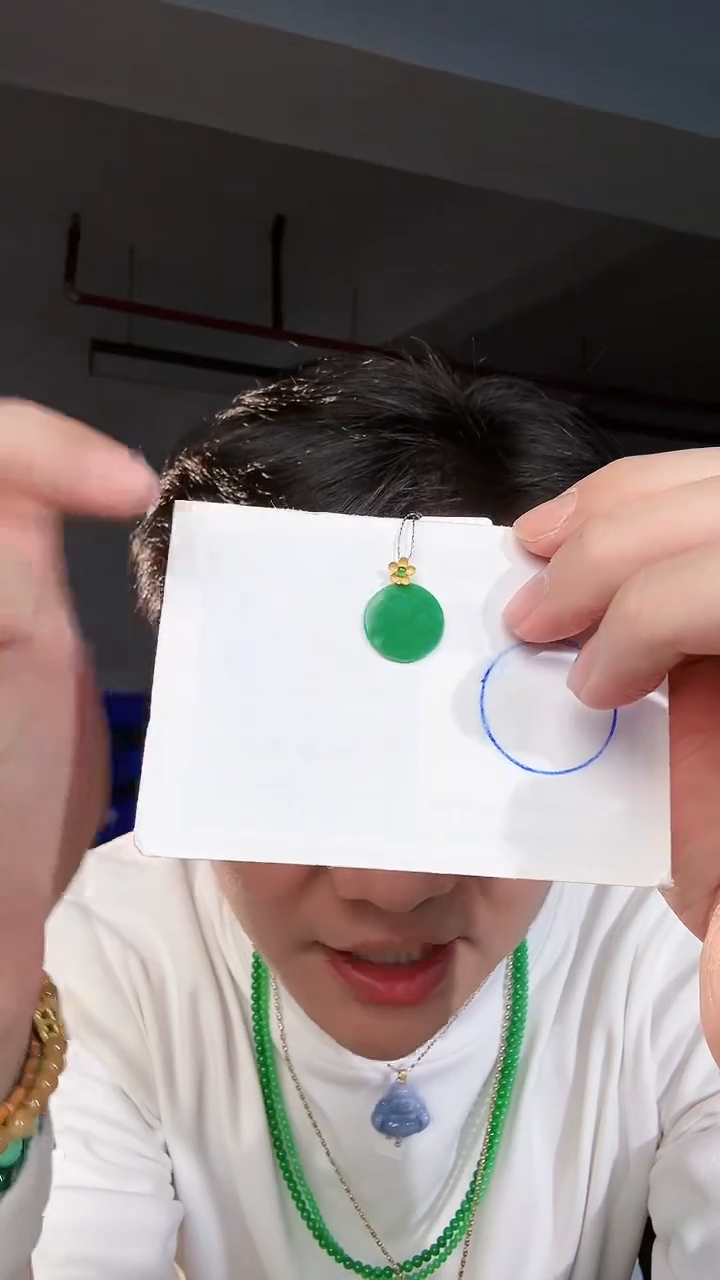 【闪购商品】翡翠颈饰18K金镶嵌缅料A货翡翠/支持复检/一件