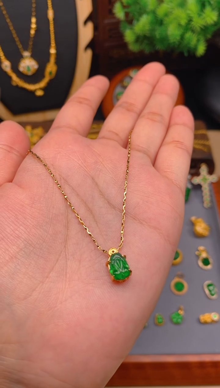 【闪购商品】翡翠银S925镶嵌吊坠(不含链)貔貅潘多拉