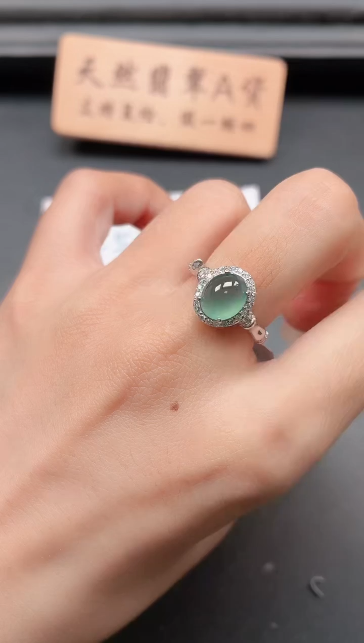 银S925镶嵌戒指翡翠1111