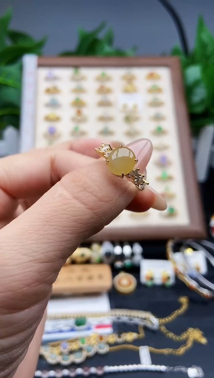 银S925镶嵌戒指翡翠12